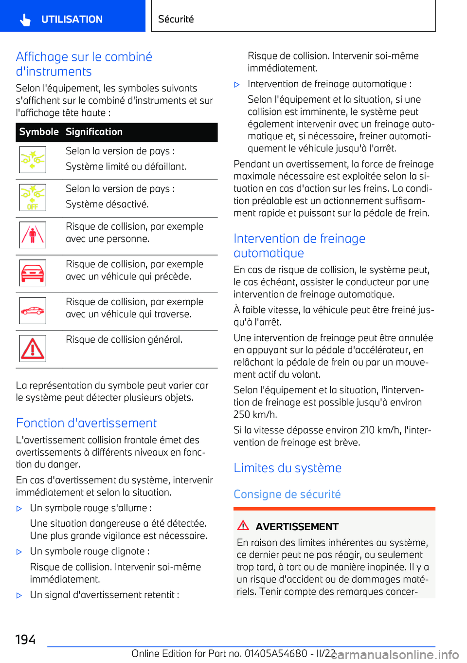 BMW I4 2022 Notices Demploi (in French) Affichage sur le combin BMW I4 2022 Notices Demploi (in French) Affichage sur le combin