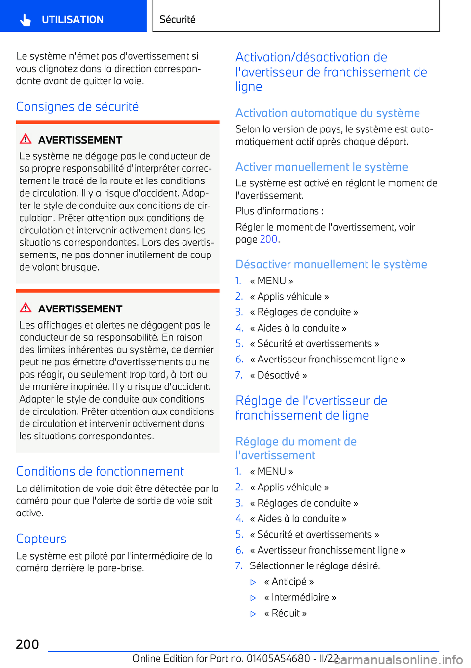 BMW I4 2022 Notices Demploi (in French) Le syst BMW I4 2022 Notices Demploi (in French) Le syst
