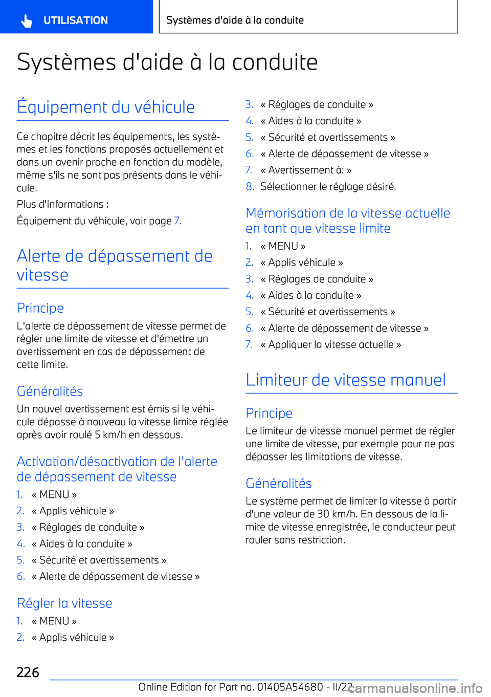 BMW I4 2022 Notices Demploi (in French) Syst BMW I4 2022 Notices Demploi (in French) Syst