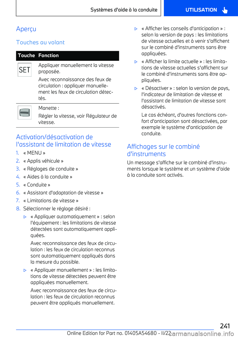 BMW I4 2022 Notices Demploi (in French) Aper BMW I4 2022 Notices Demploi (in French) Aper