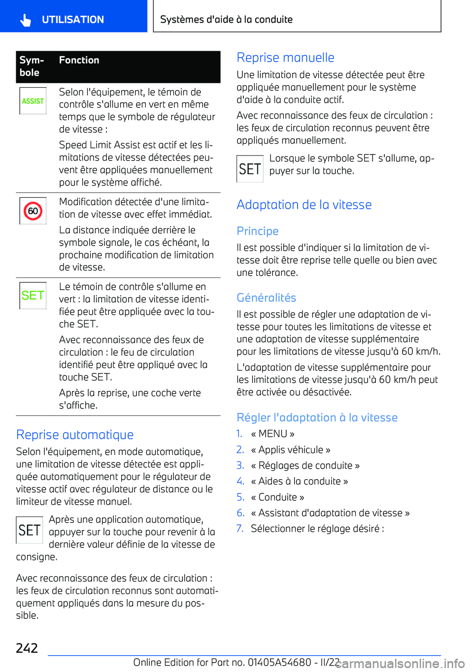 BMW I4 2022 Notices Demploi (in French) Sym BMW I4 2022 Notices Demploi (in French) Sym
