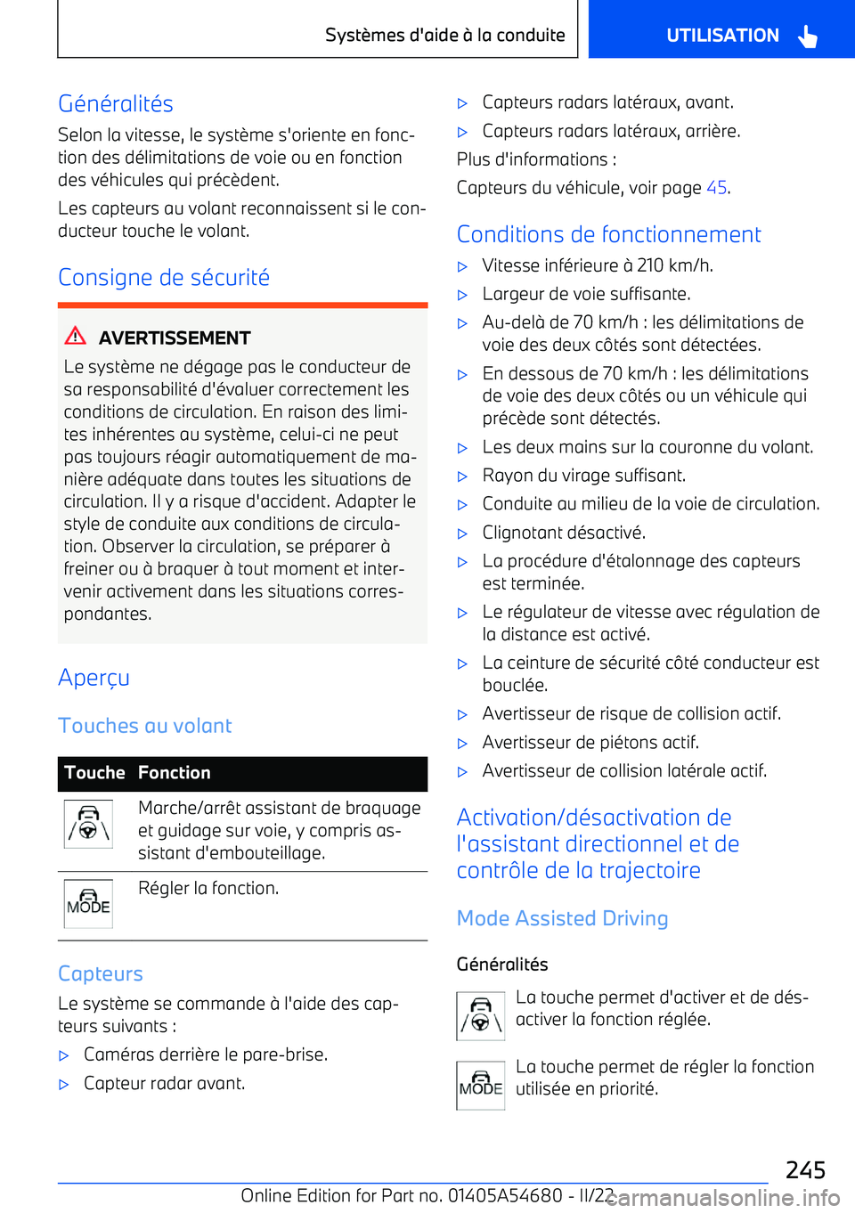 BMW I4 2022 Notices Demploi (in French) G BMW I4 2022 Notices Demploi (in French) G