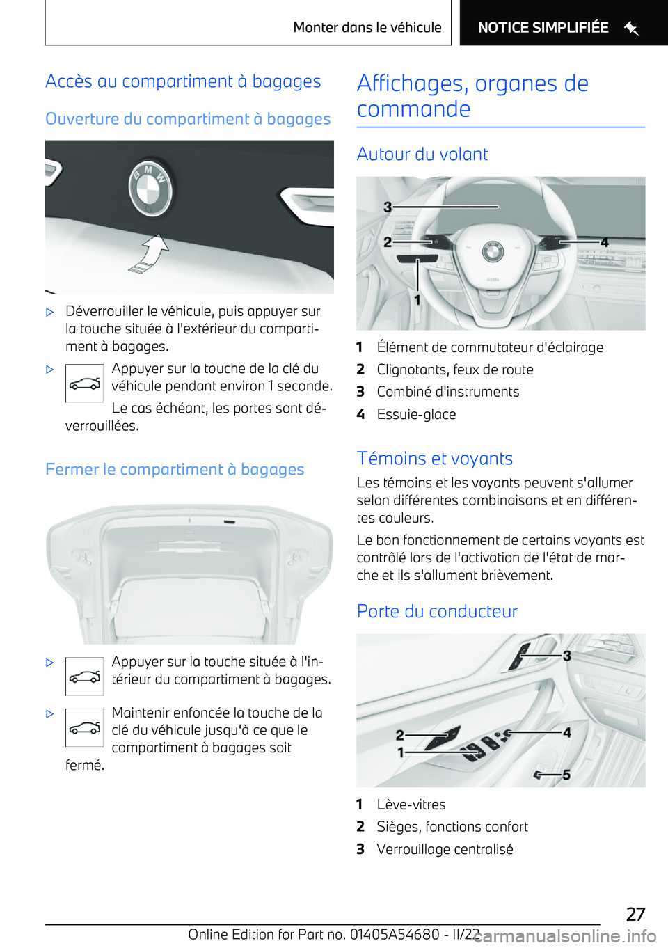 BMW I4 2022 Notices Demploi (in French) Acc BMW I4 2022 Notices Demploi (in French) Acc
