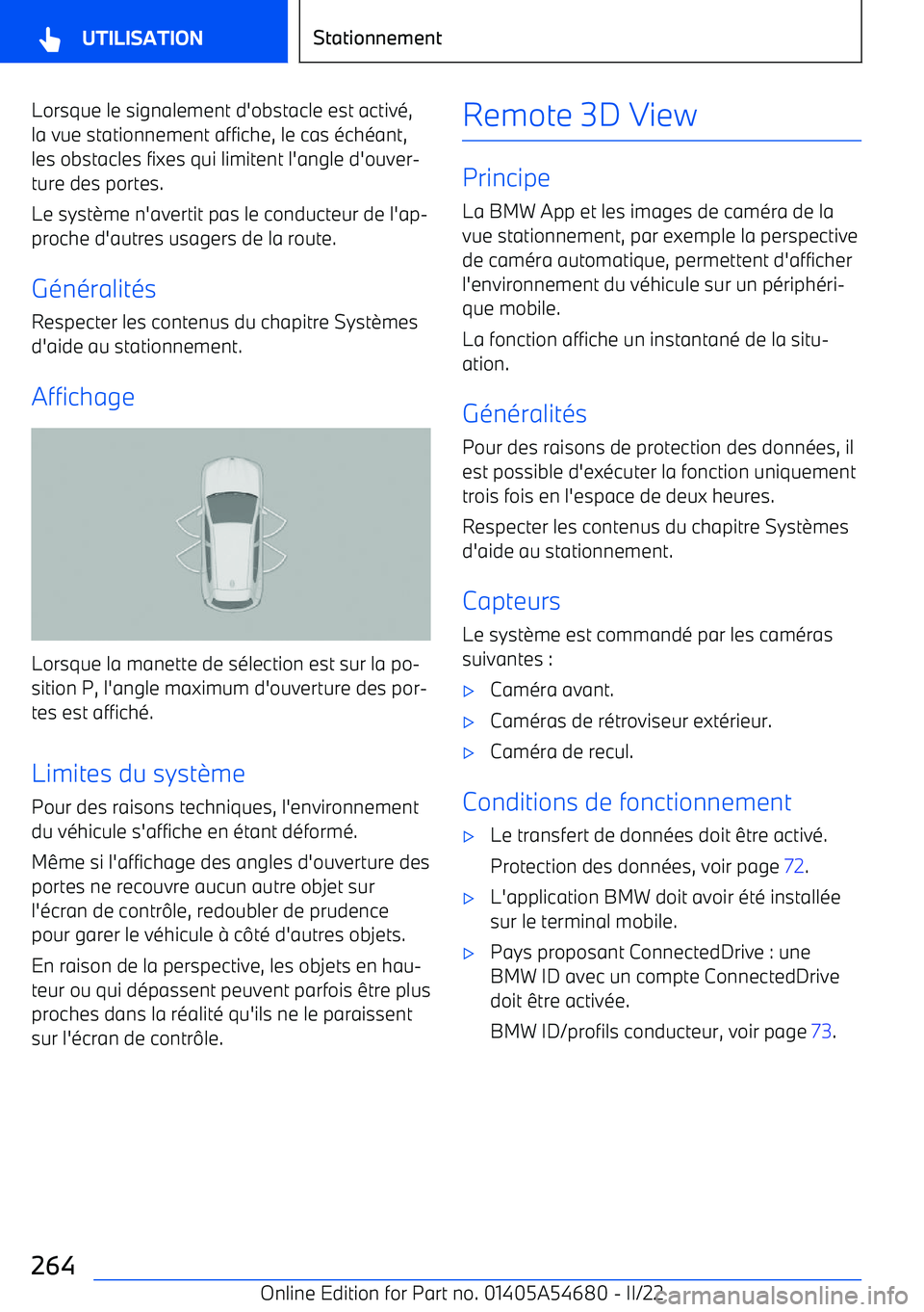 BMW I4 2022 Notices Demploi (in French) Lorsque le signalement d BMW I4 2022 Notices Demploi (in French) Lorsque le signalement d