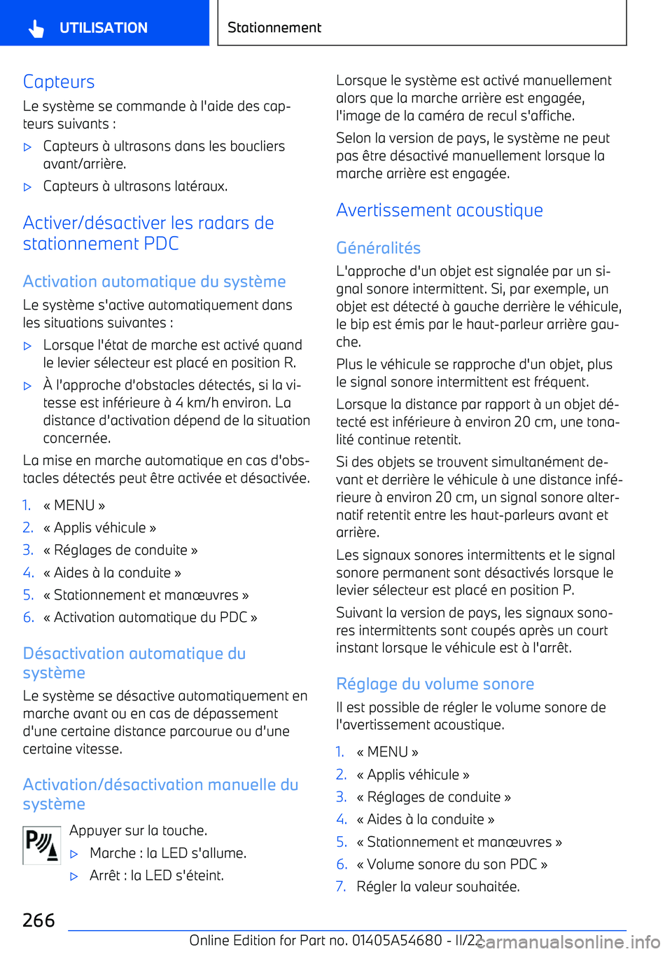 BMW I4 2022 Notices Demploi (in French) Capteurs
Le syst BMW I4 2022 Notices Demploi (in French) Capteurs
Le syst