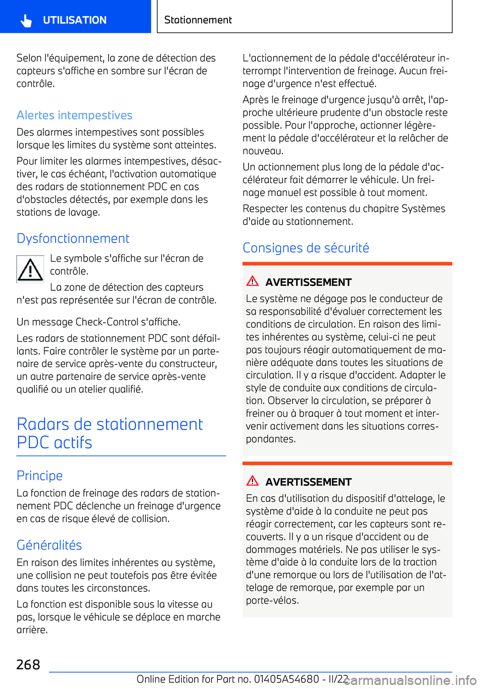 BMW I4 2022 Notices Demploi (in French) Selon l BMW I4 2022 Notices Demploi (in French) Selon l
