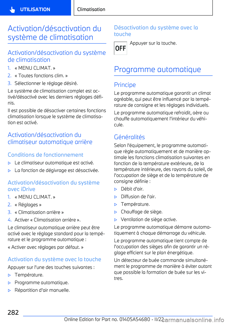 BMW I4 2022 Notices Demploi (in French) Activation/d BMW I4 2022 Notices Demploi (in French) Activation/d