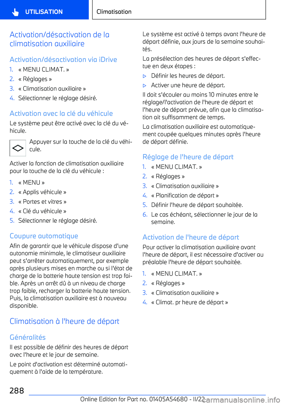 BMW I4 2022 Notices Demploi (in French) Activation/d BMW I4 2022 Notices Demploi (in French) Activation/d