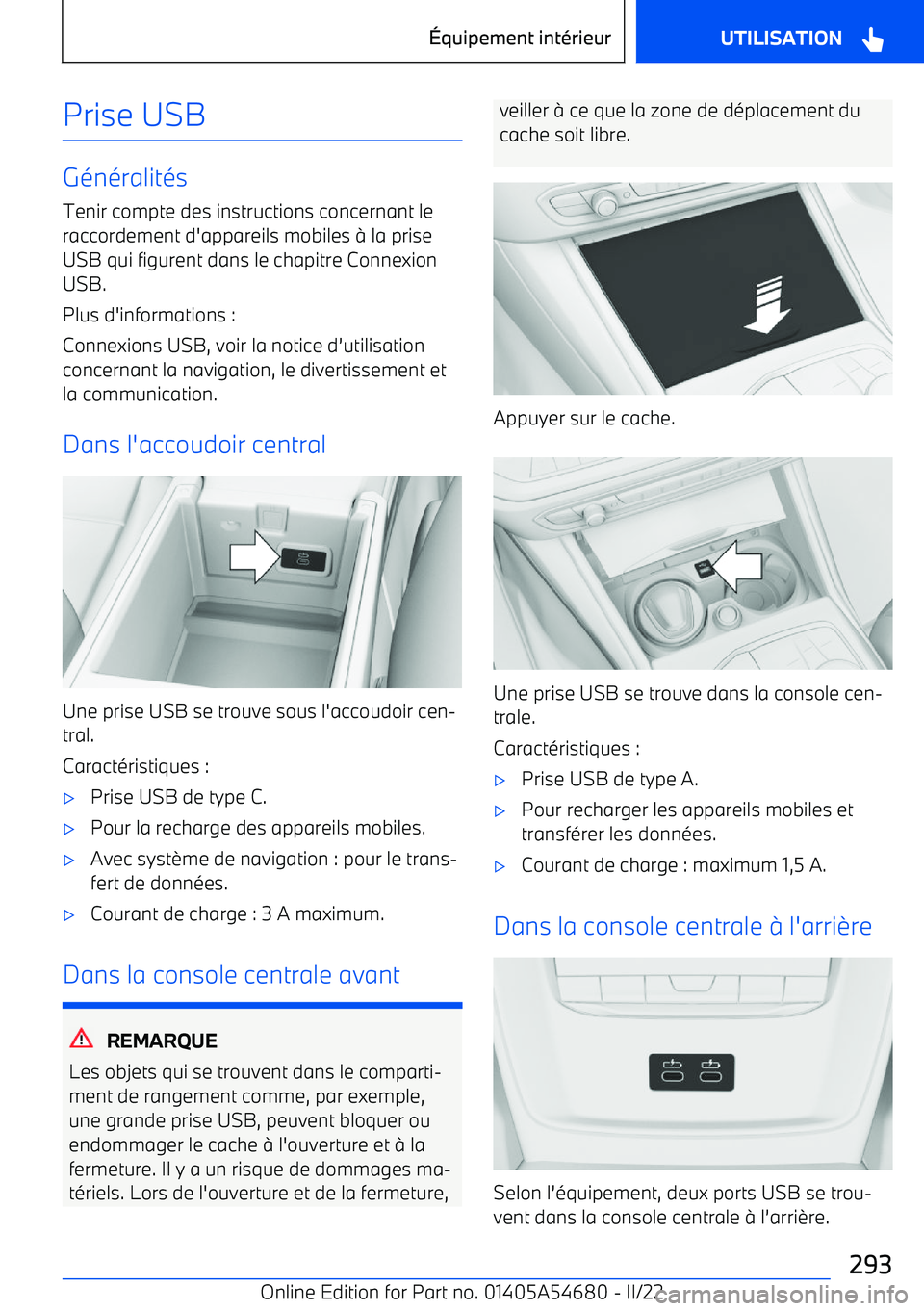 BMW I4 2022 Notices Demploi (in French) Prise USB
G BMW I4 2022 Notices Demploi (in French) Prise USB
G