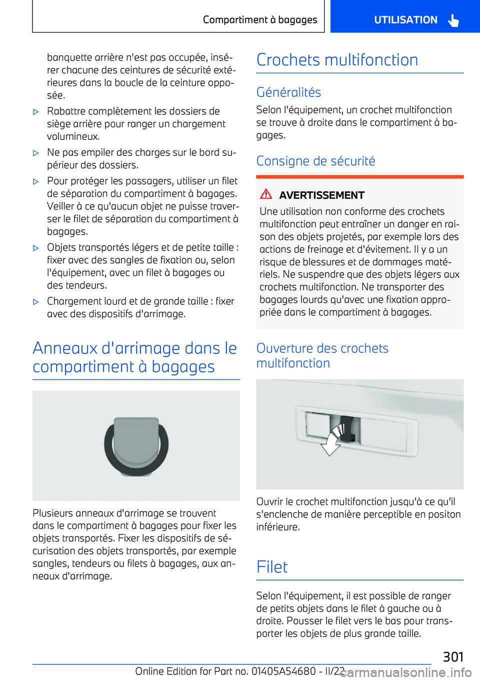 BMW I4 2022 Notices Demploi (in French) banquette arri BMW I4 2022 Notices Demploi (in French) banquette arri