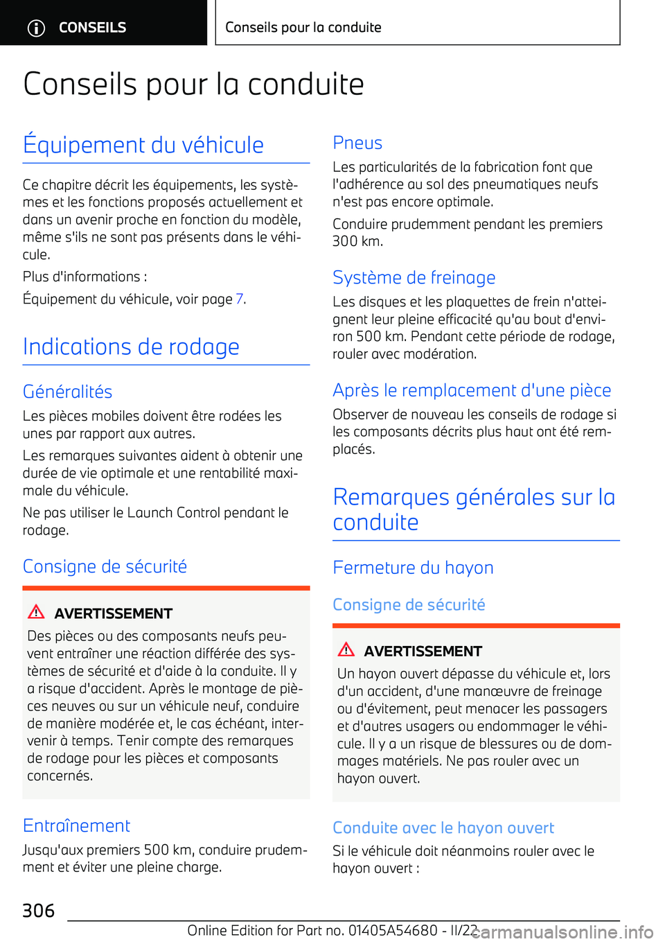 BMW I4 2022 Notices Demploi (in French) Conseils pour la conduite BMW I4 2022 Notices Demploi (in French) Conseils pour la conduite