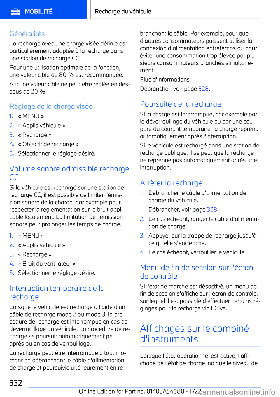 BMW I4 2022 Notices Demploi (in French) G BMW I4 2022 Notices Demploi (in French) G