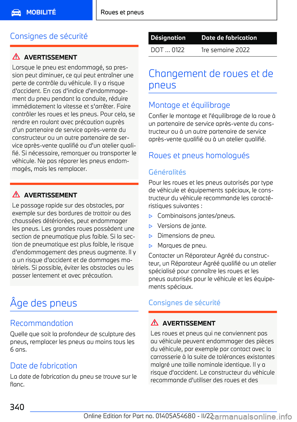 BMW I4 2022 Notices Demploi (in French) Consignes de s BMW I4 2022 Notices Demploi (in French) Consignes de s
