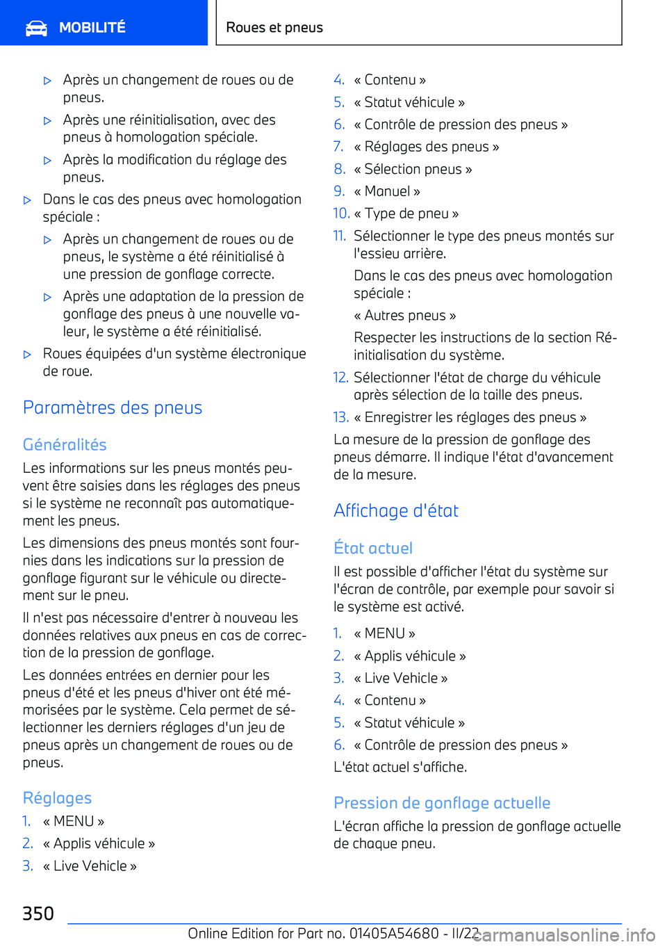 BMW I4 2022 Notices Demploi (in French) BMW I4 2022 Notices Demploi (in French)
