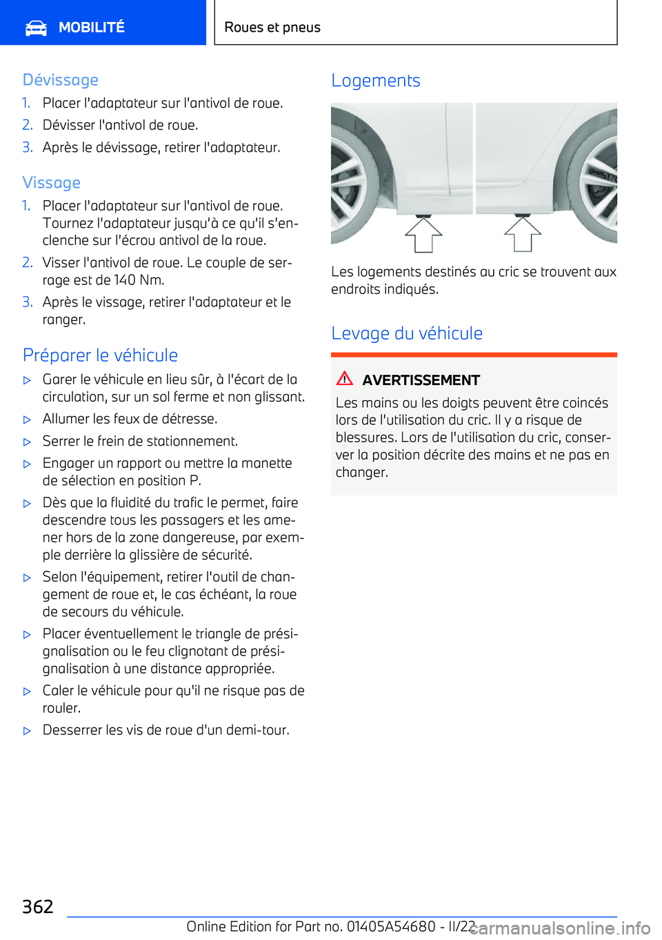 BMW I4 2022 Notices Demploi (in French) D BMW I4 2022 Notices Demploi (in French) D