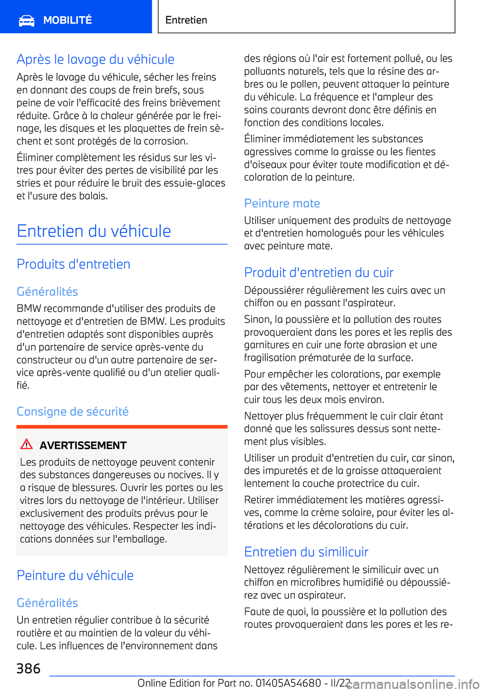 BMW I4 2022 Notices Demploi (in French) Apr BMW I4 2022 Notices Demploi (in French) Apr