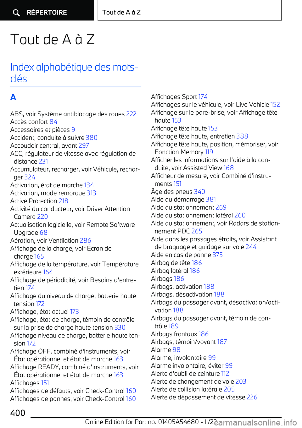 BMW I4 2022 Notices Demploi (in French) Tout de A BMW I4 2022 Notices Demploi (in French) Tout de A