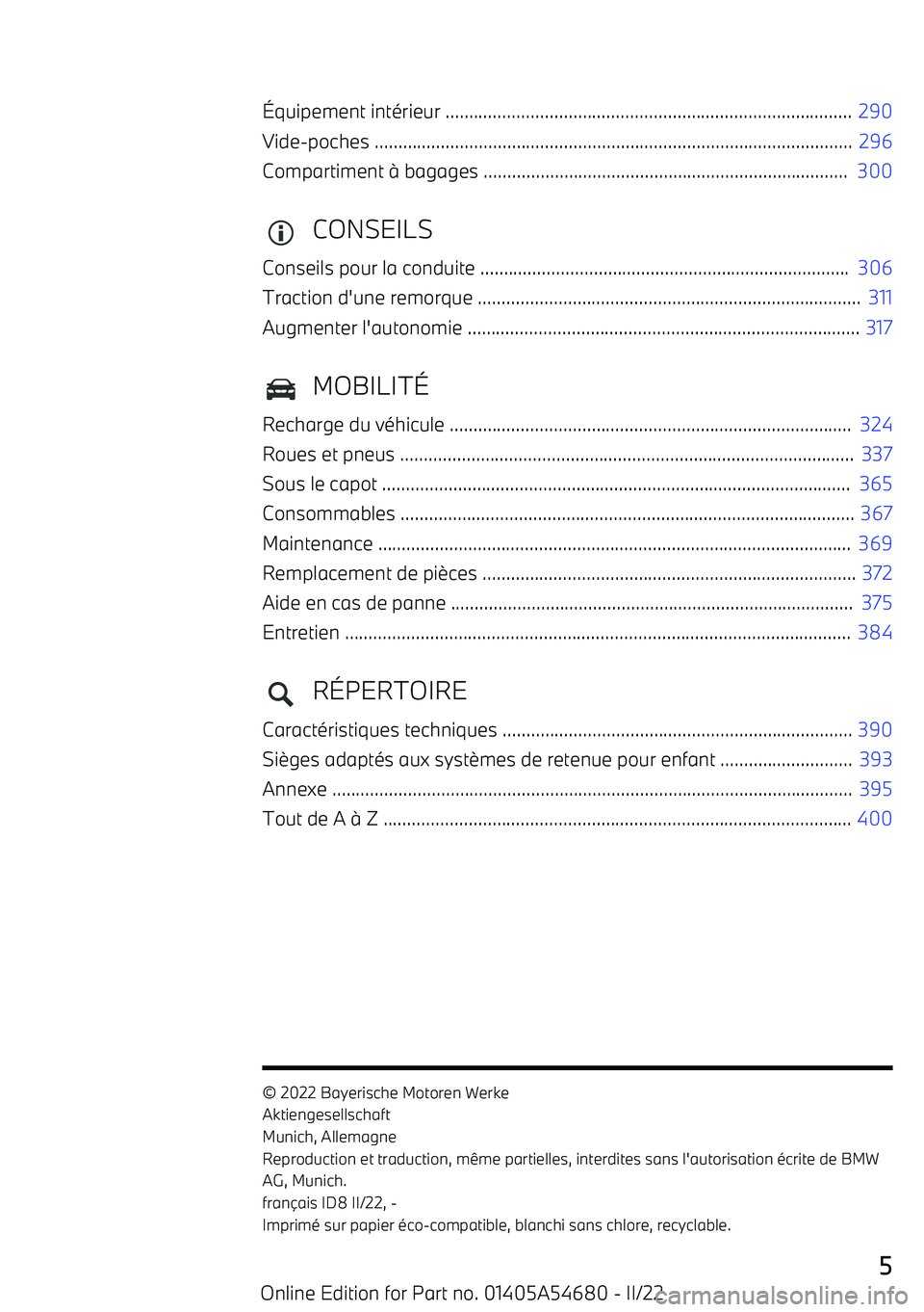 BMW I4 2022  Notices Demploi (in French) 