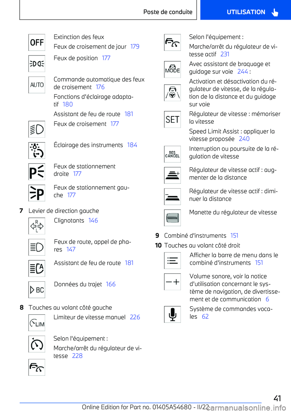 BMW I4 2022 Notices Demploi (in French) Extinction des feux
Feux de croisement de jour 179Feux de position 177Commande automatique des feux
de croisement 176
Fonctions d BMW I4 2022 Notices Demploi (in French) Extinction des feux
Feux de croisement de jour 179Feux de position 177Commande automatique des feux
de croisement 176
Fonctions d
