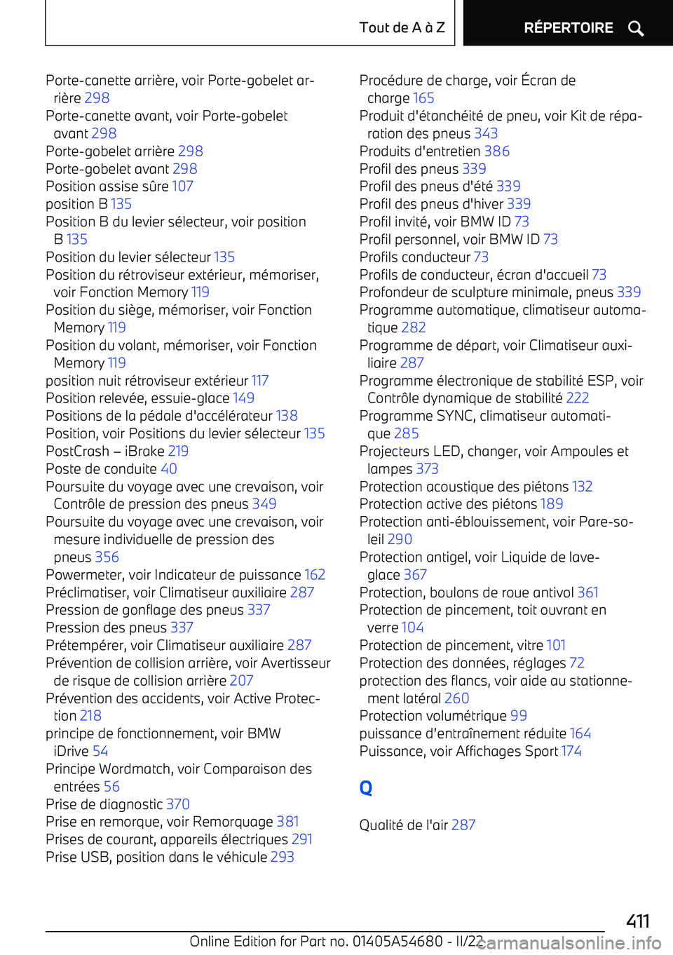 BMW I4 2022  Notices Demploi (in French) Porte