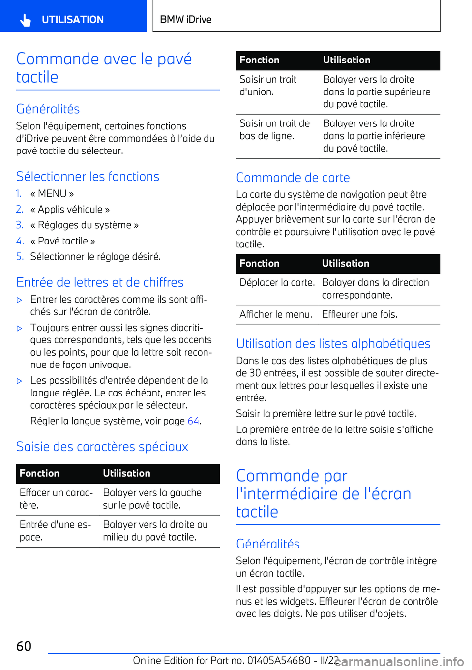 BMW I4 2022 Notices Demploi (in French) Commande avec le pav BMW I4 2022 Notices Demploi (in French) Commande avec le pav