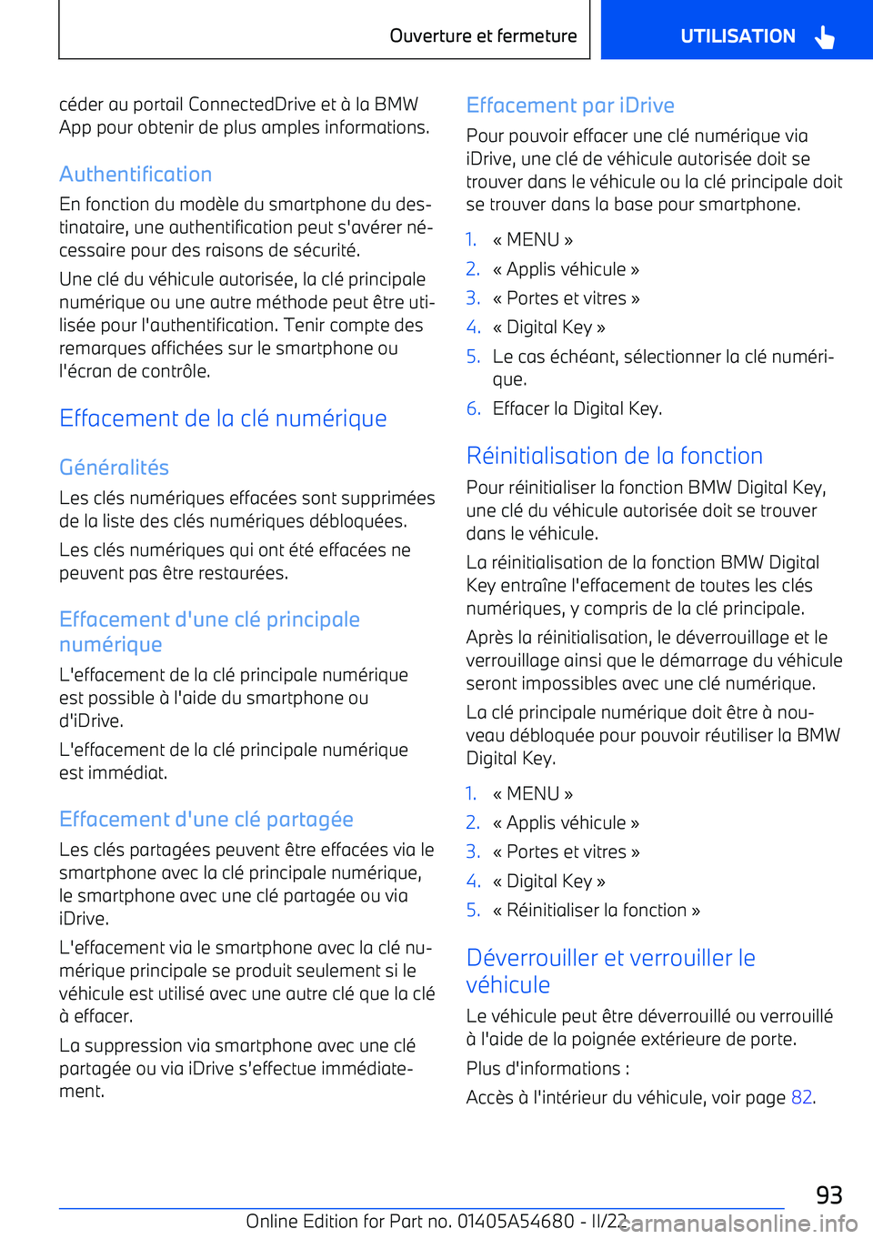BMW I4 2022 Notices Demploi (in French) c BMW I4 2022 Notices Demploi (in French) c