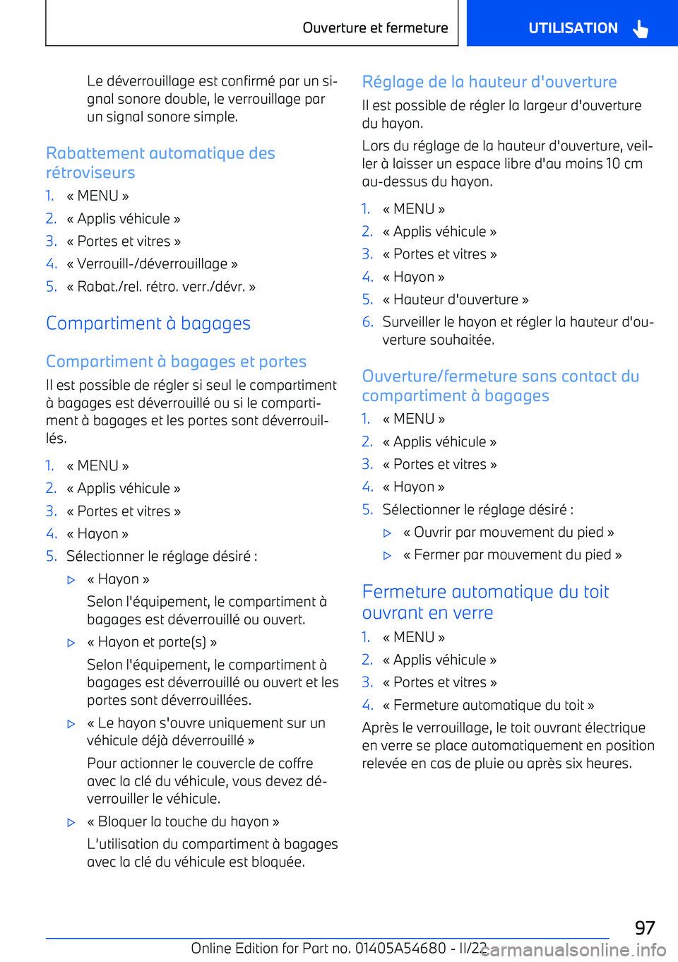 BMW I4 2022 Notices Demploi (in French) Le d BMW I4 2022 Notices Demploi (in French) Le d