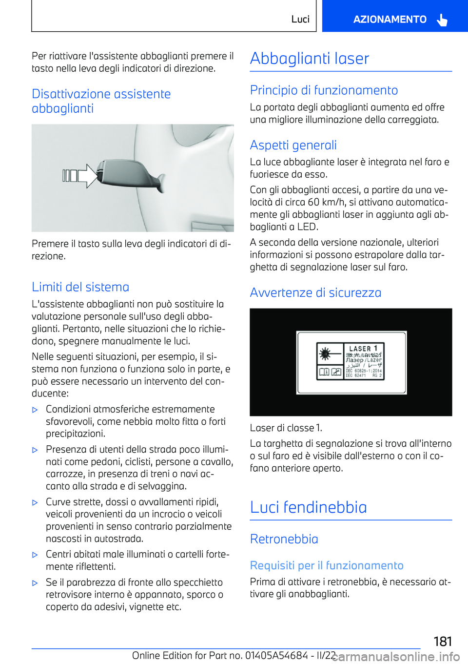 BMW I4 2022 Libretti Di Uso E manutenzione (in Italian) Per riattivare l BMW I4 2022 Libretti Di Uso E manutenzione (in Italian) Per riattivare l