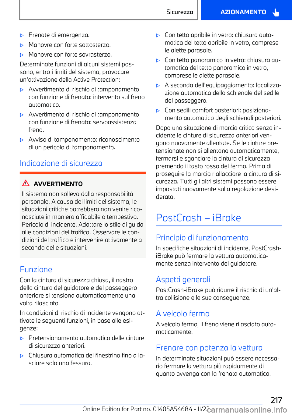 BMW I4 2022  Libretti Di Uso E manutenzione (in Italian) 
