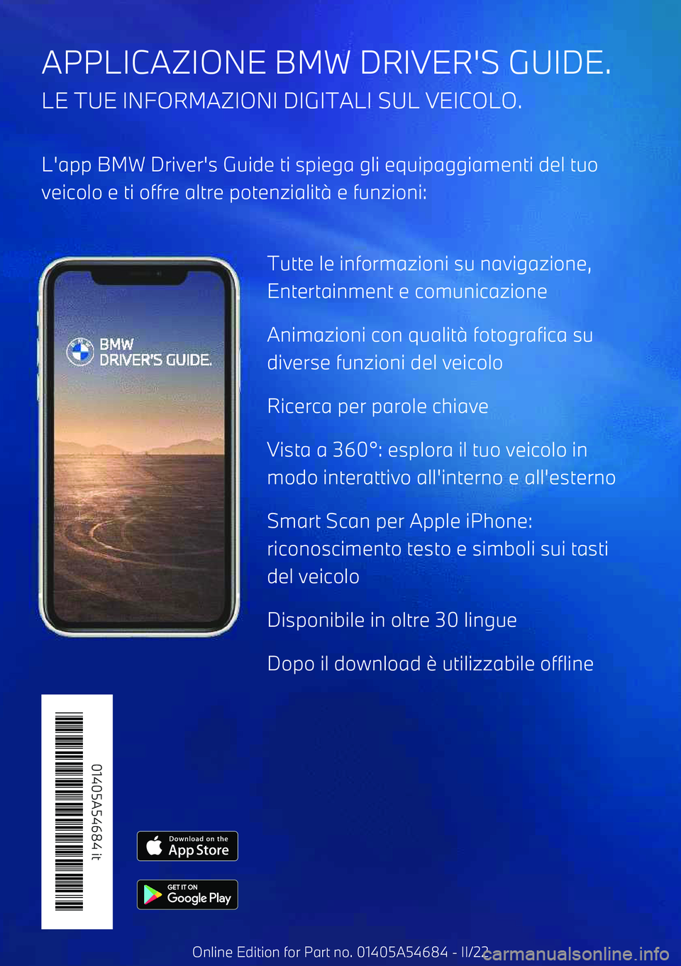 BMW I4 2022  Libretti Di Uso E manutenzione (in Italian) APPLICAZIONE BMW DRIVER