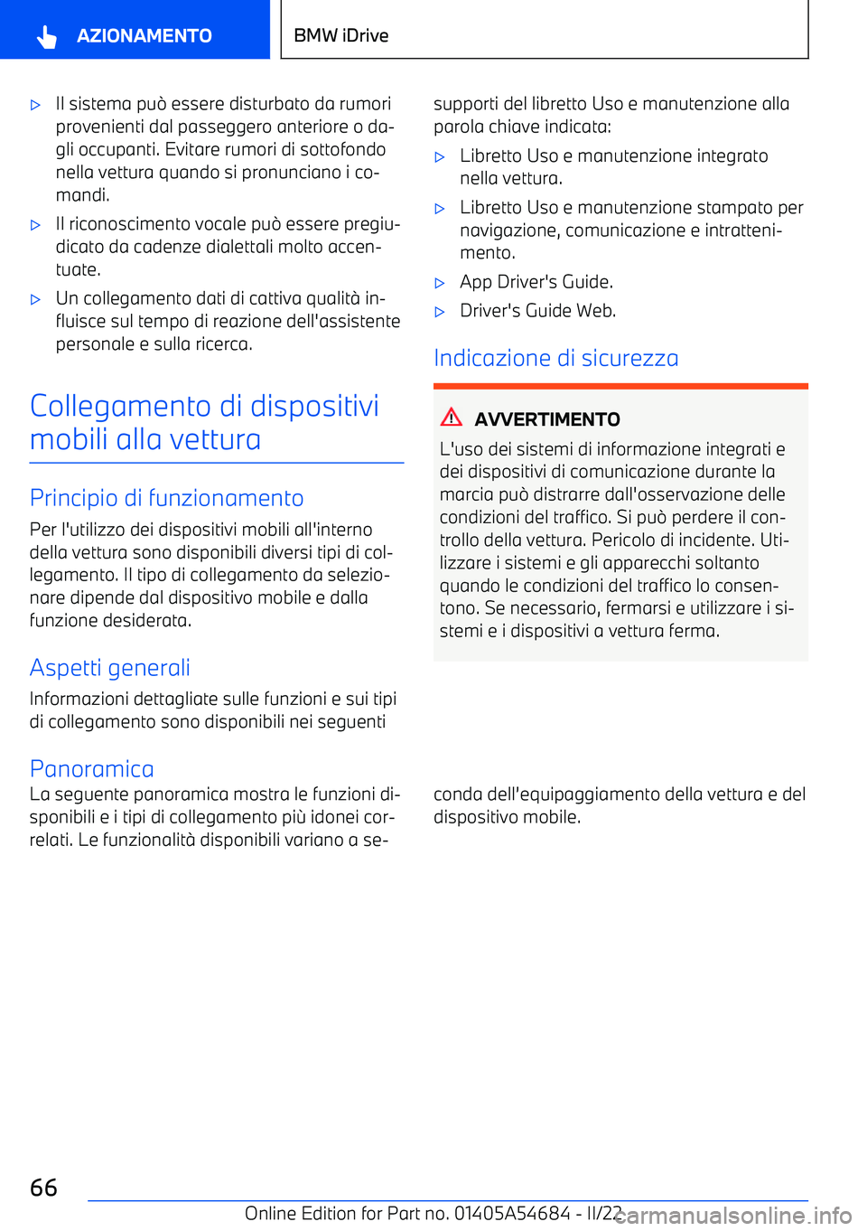 BMW I4 2022  Libretti Di Uso E manutenzione (in Italian) 