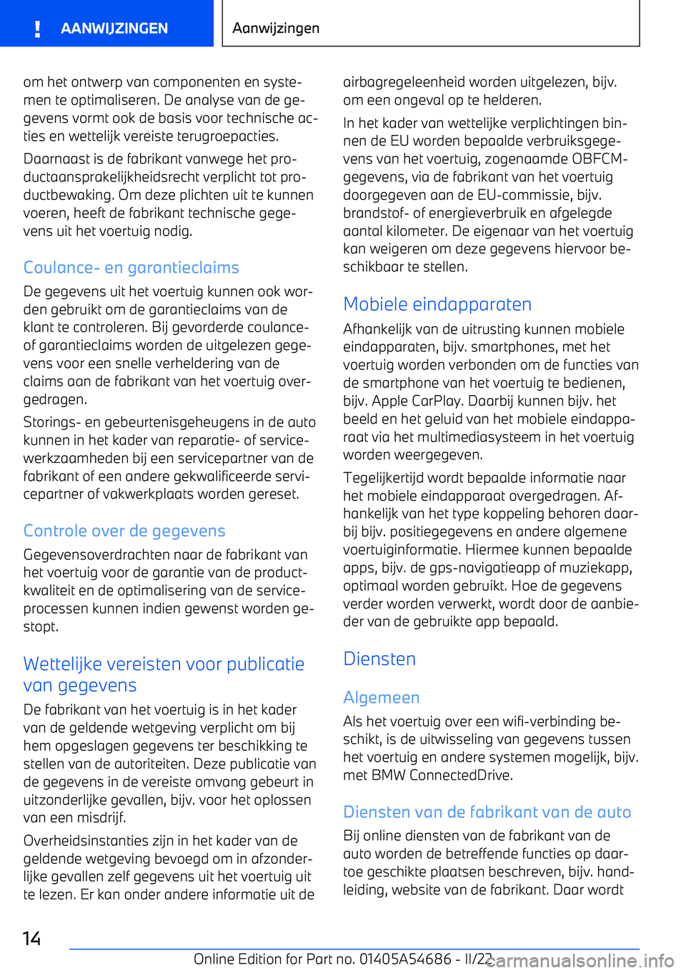 BMW I4 2022 Instructieboekjes (in Dutch) om het ontwerp van componenten en syste BMW I4 2022 Instructieboekjes (in Dutch) om het ontwerp van componenten en syste