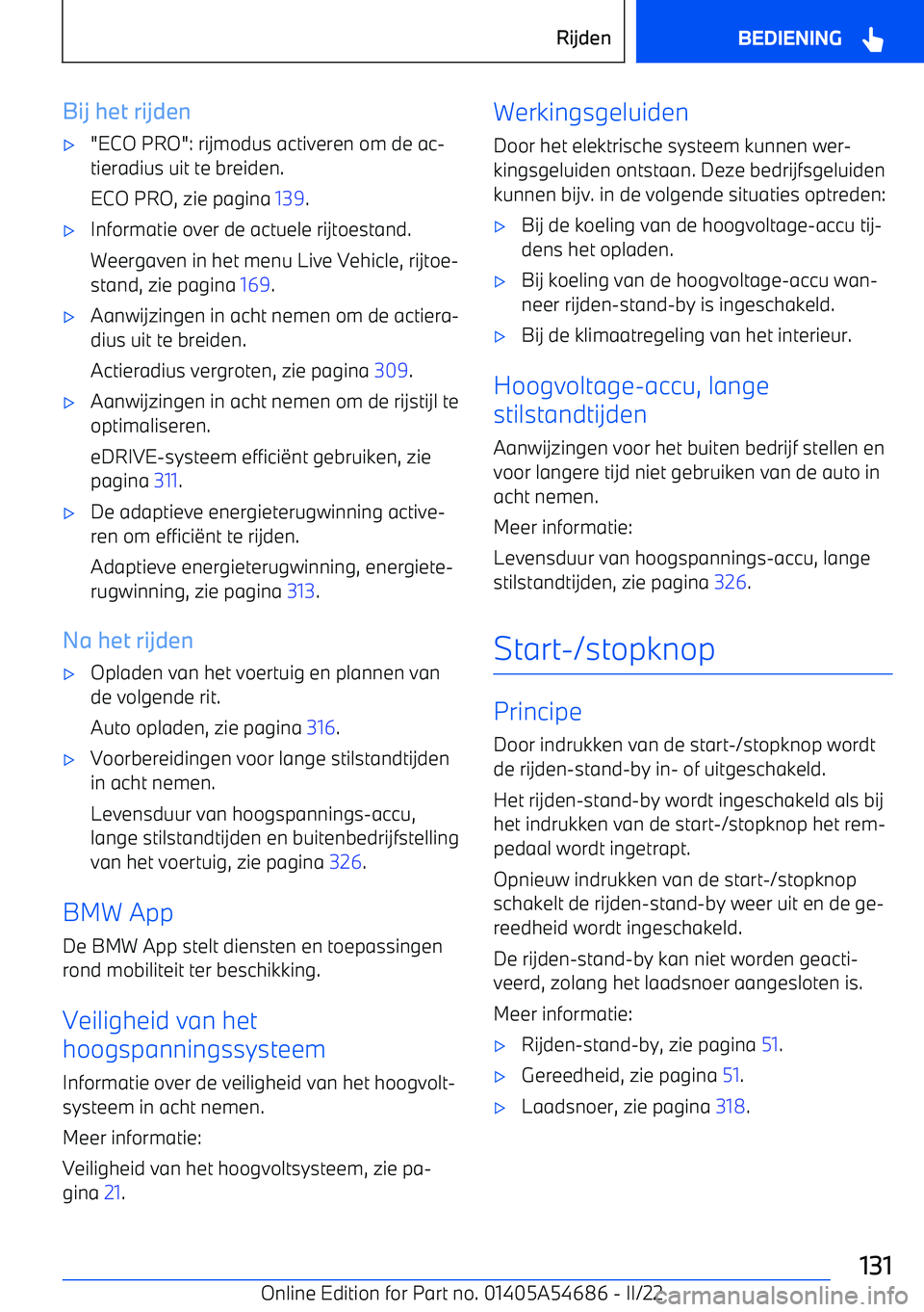 BMW I4 2022  Instructieboekjes (in Dutch) Bij het rijden