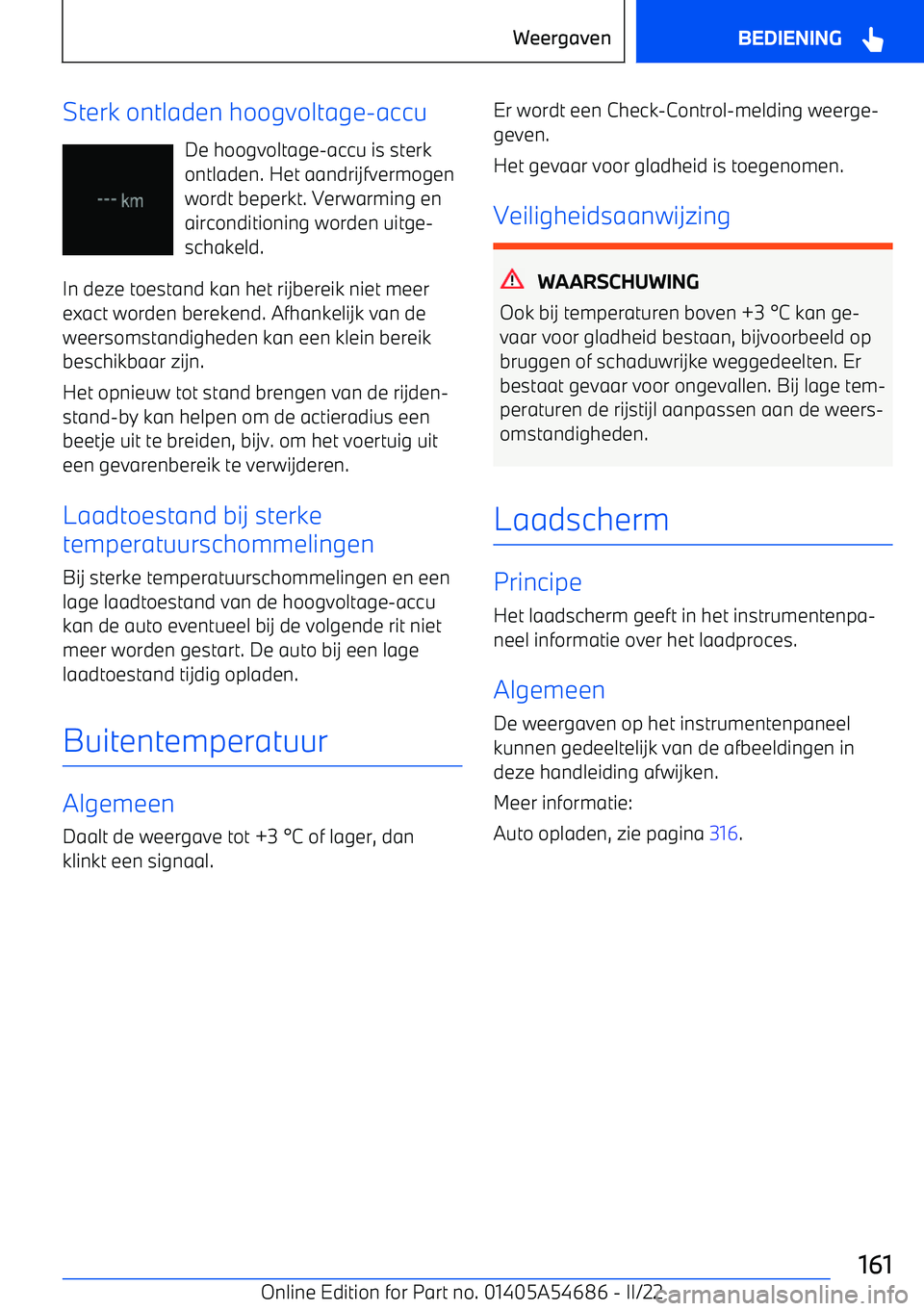 BMW I4 2022  Instructieboekjes (in Dutch) Sterk ontladen hoogvoltage