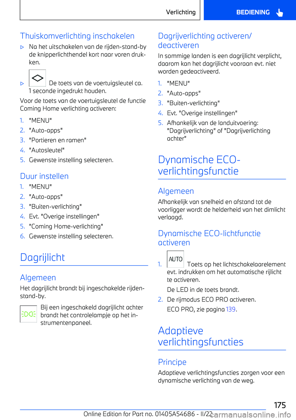BMW I4 2022 Instructieboekjes (in Dutch) Thuiskomverlichting inschakelen BMW I4 2022 Instructieboekjes (in Dutch) Thuiskomverlichting inschakelen