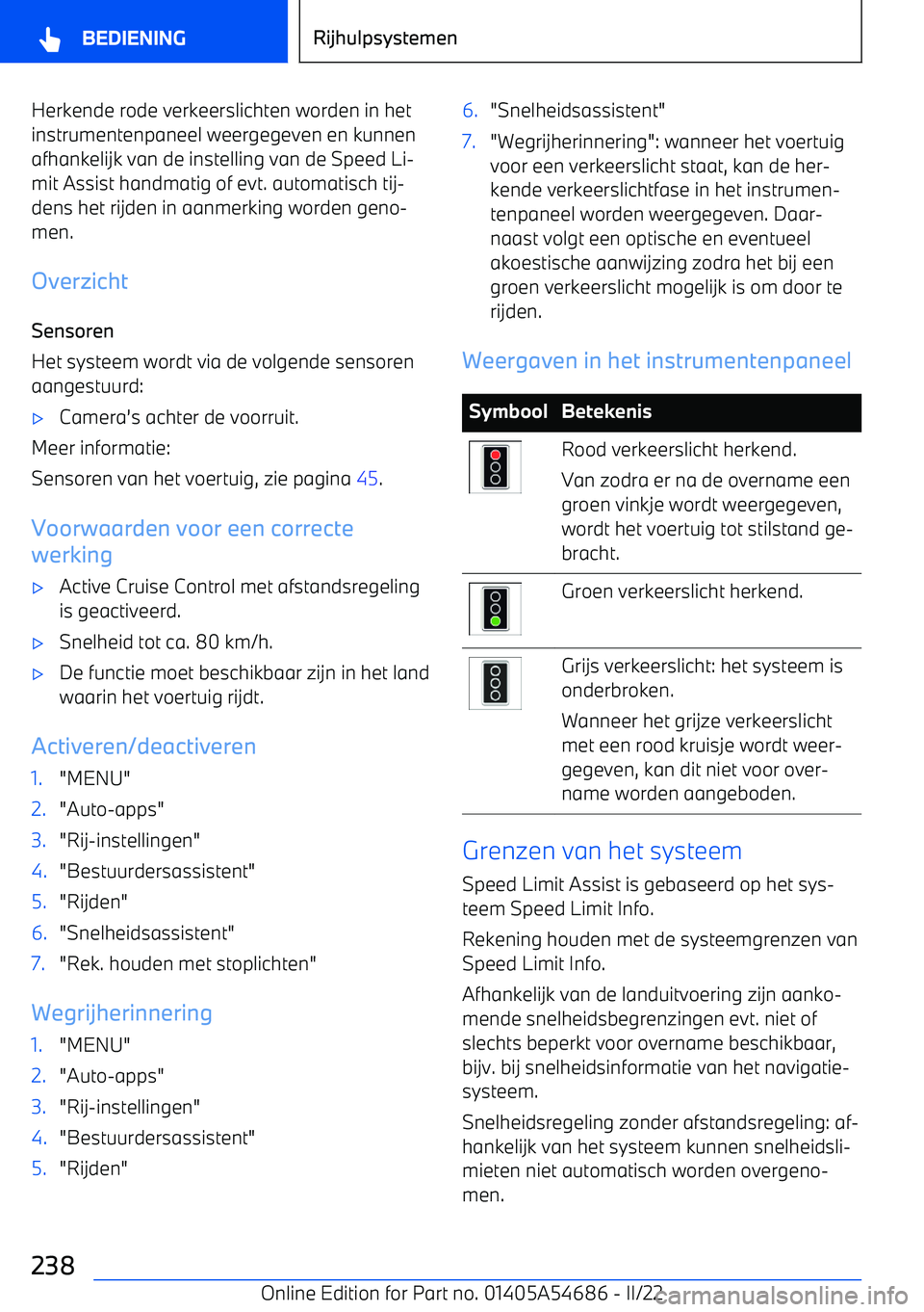 BMW I4 2022 Instructieboekjes (in Dutch) Herkende rode verkeerslichten worden in het
instrumentenpaneel weergegeven en kunnen afhankelijk van de instelling van de Speed Li BMW I4 2022 Instructieboekjes (in Dutch) Herkende rode verkeerslichten worden in het
instrumentenpaneel weergegeven en kunnen afhankelijk van de instelling van de Speed Li