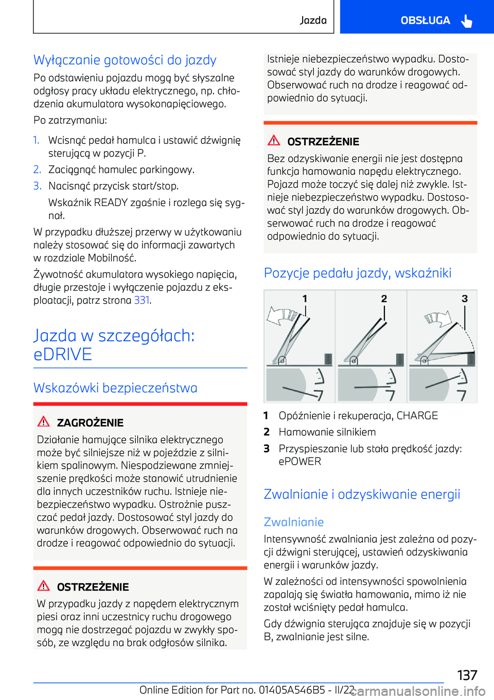 BMW I4 2022  Instrukcja obsługi (in Polish) Wy