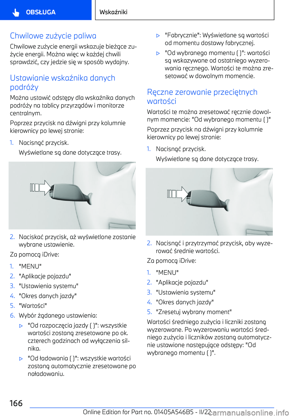 BMW I4 2022  Instrukcja obsługi (in Polish) Chwilowe zu