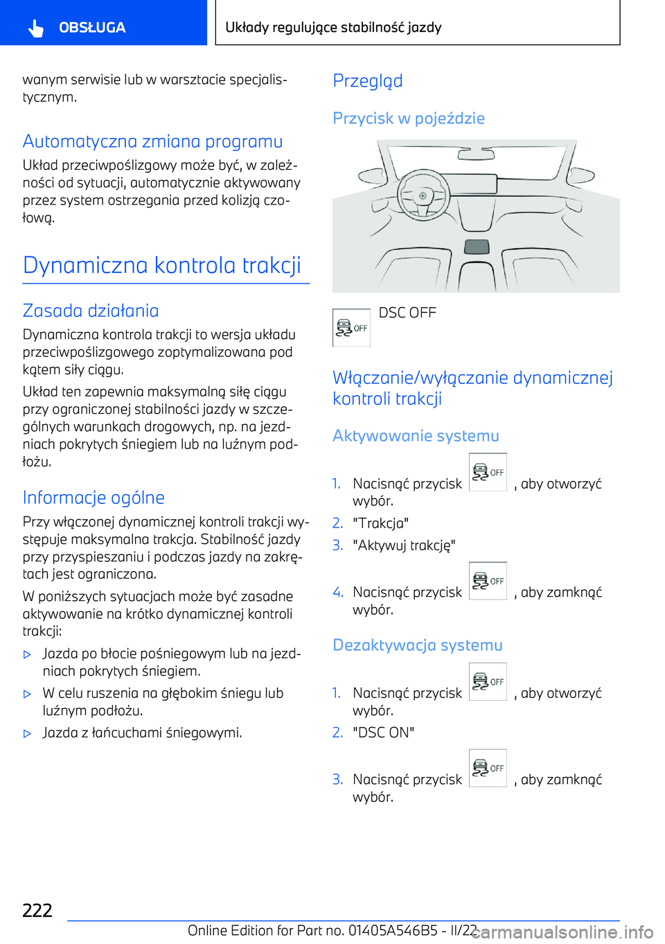 BMW I4 2022  Instrukcja obsługi (in Polish) wanym serwisie lub w warsztacie specjalis