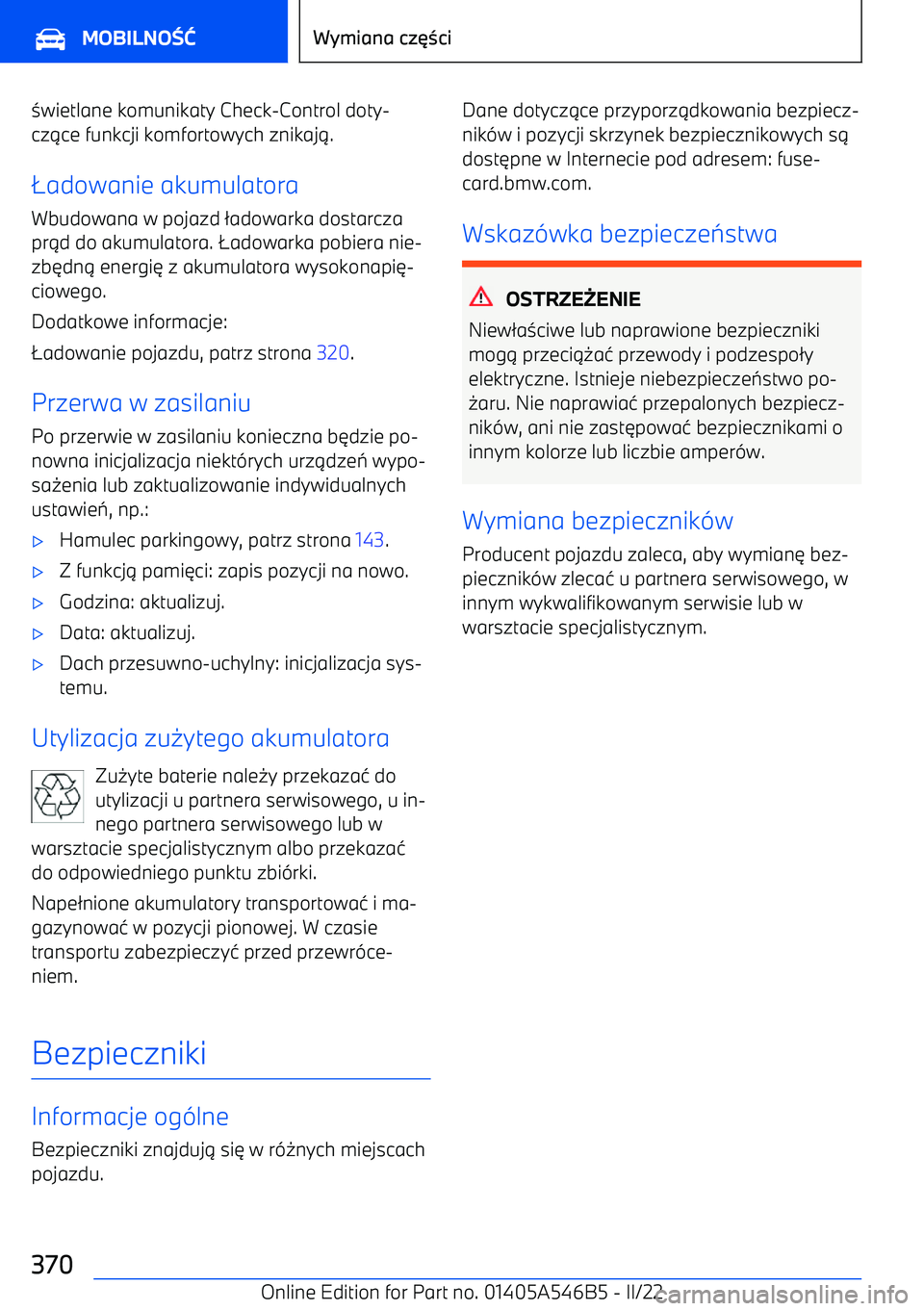 BMW I4 2022  Instrukcja obsługi (in Polish) 