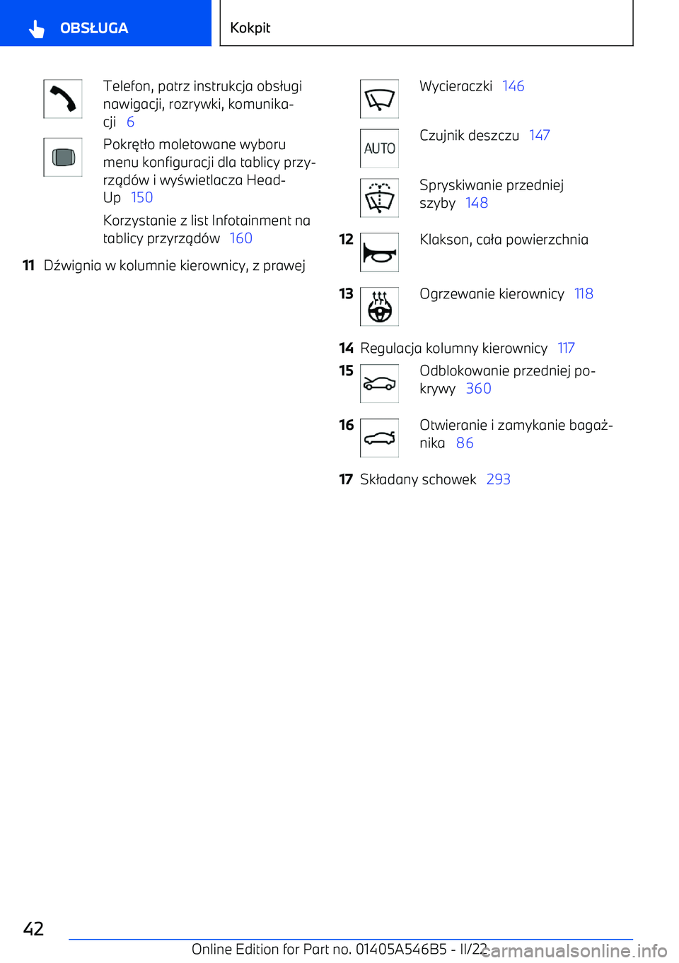 BMW I4 2022  Instrukcja obsługi (in Polish) Telefon, patrz instrukcja obs