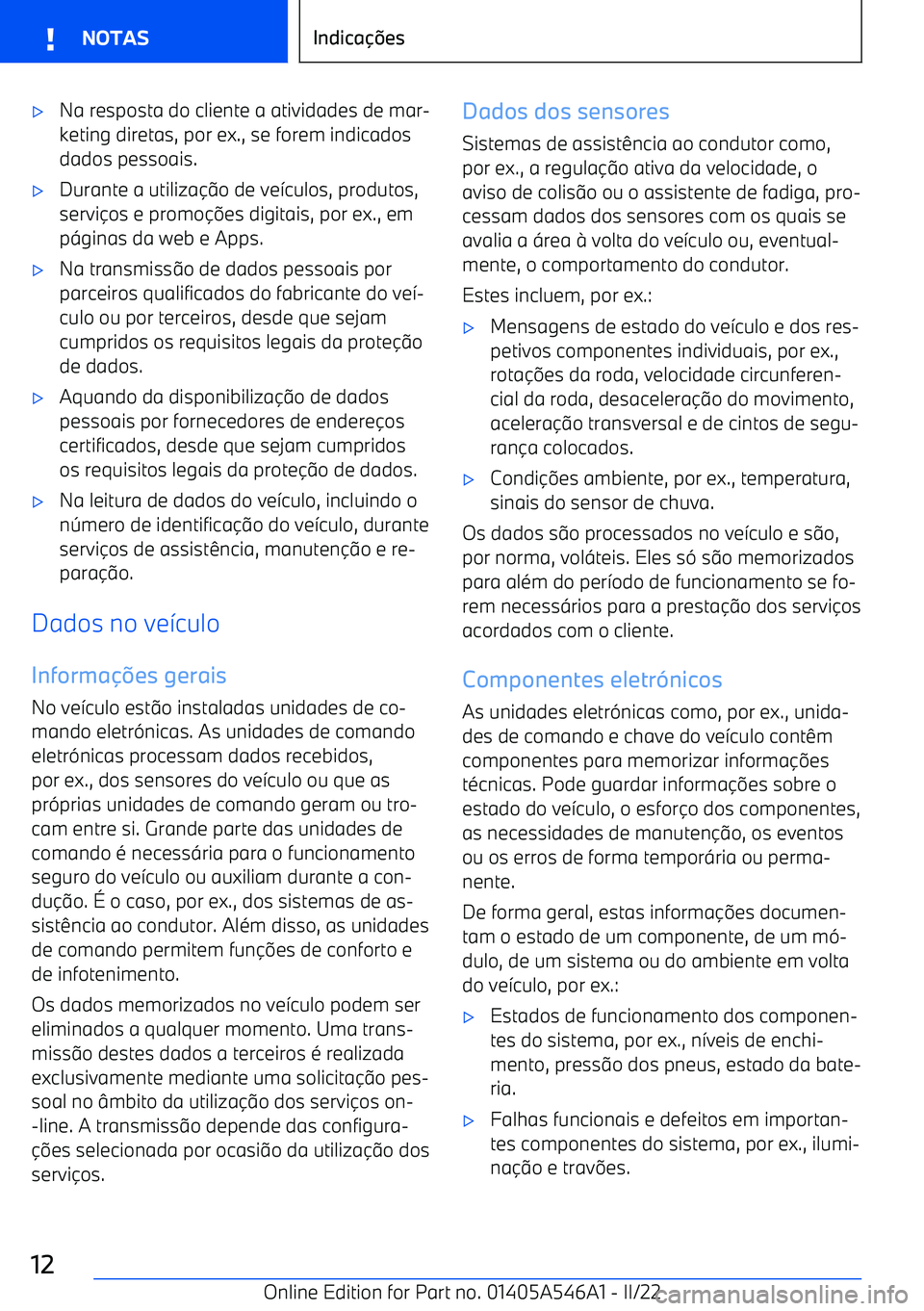 BMW I4 2022  Manual do condutor (in Portuguese) 