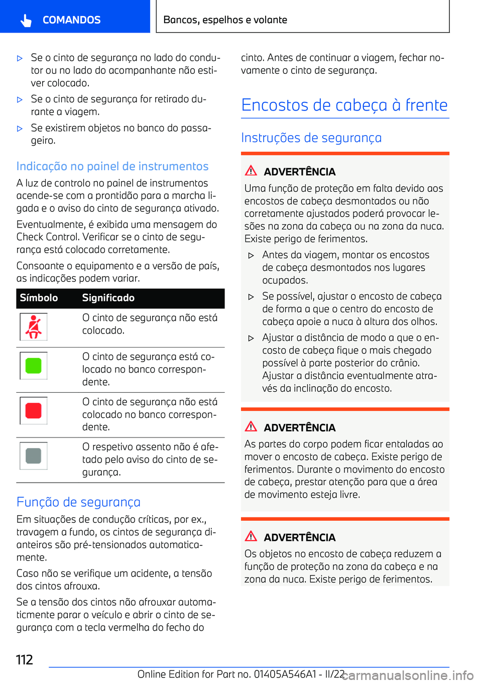 BMW I4 2022  Manual do condutor (in Portuguese) 