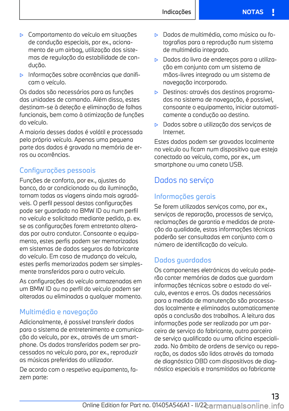 BMW I4 2022  Manual do condutor (in Portuguese) 