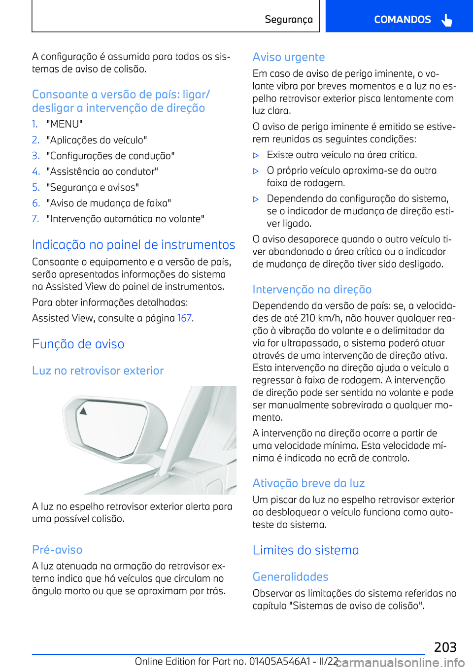 BMW I4 2022  Manual do condutor (in Portuguese) A configurao 