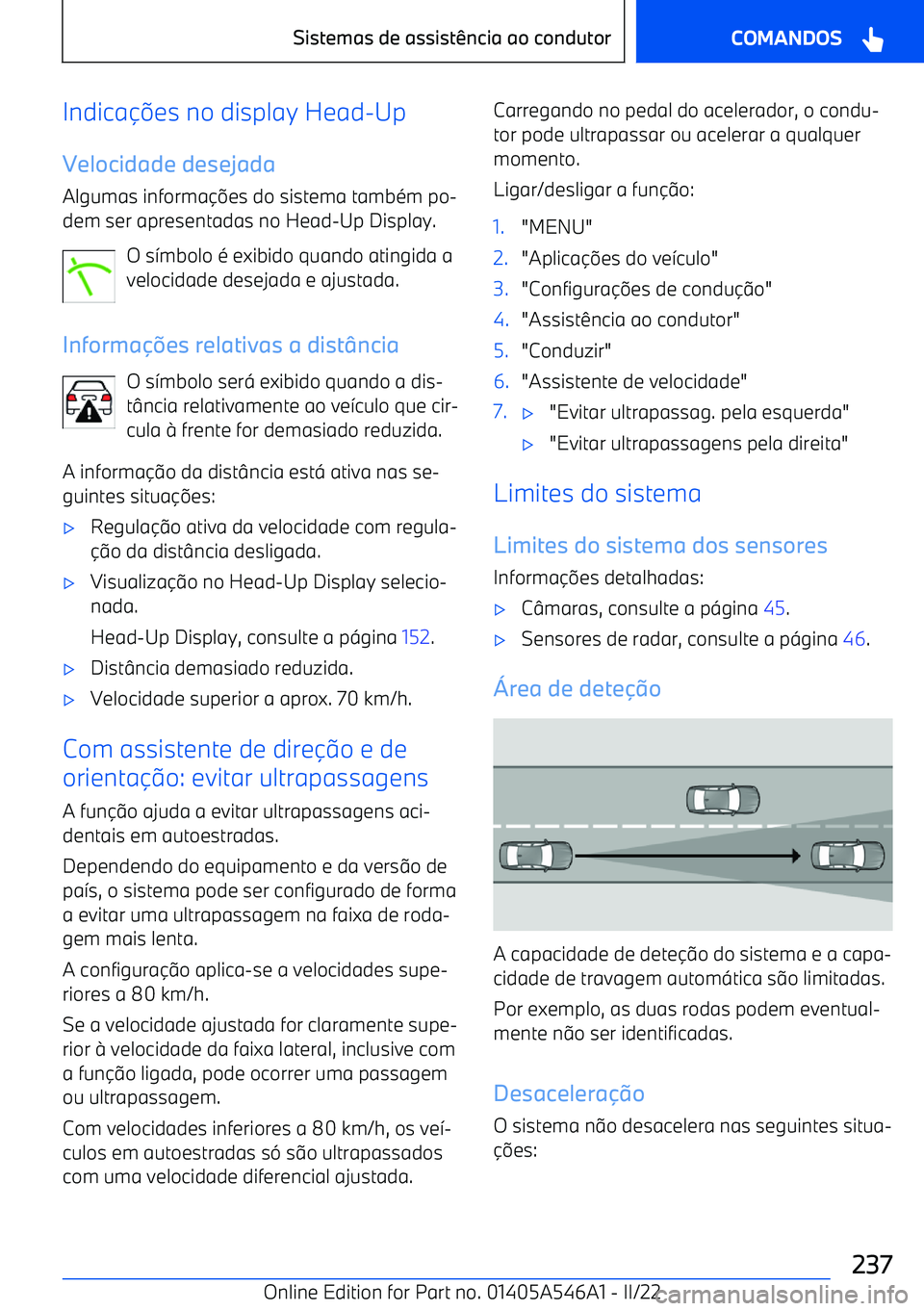 BMW I4 2022  Manual do condutor (in Portuguese) Indicaes no display Head