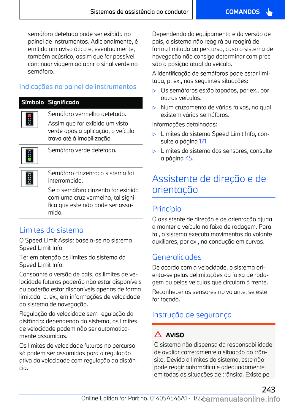 BMW I4 2022  Manual do condutor (in Portuguese) sem