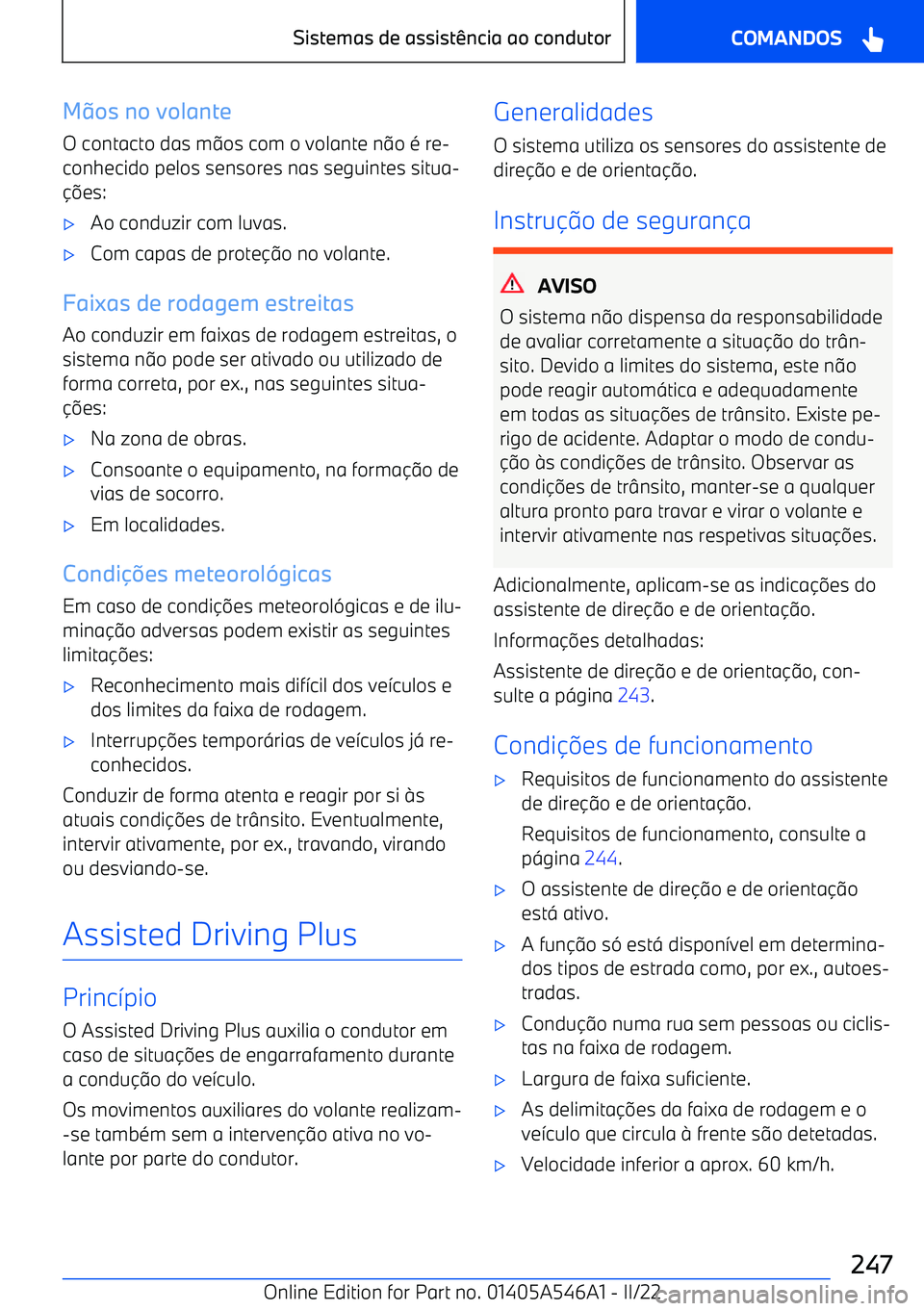 BMW I4 2022  Manual do condutor (in Portuguese) M