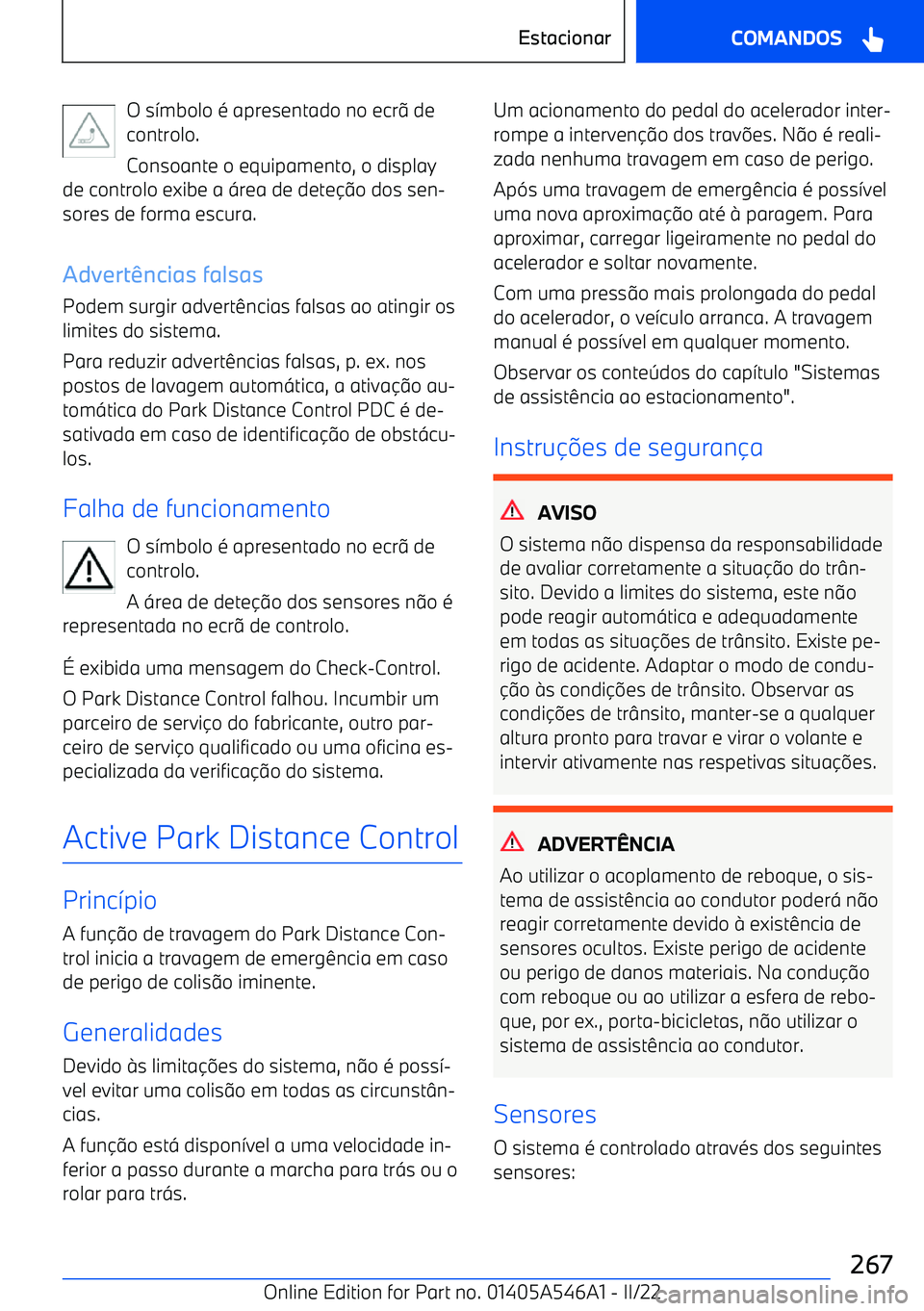 BMW I4 2022  Manual do condutor (in Portuguese) O s