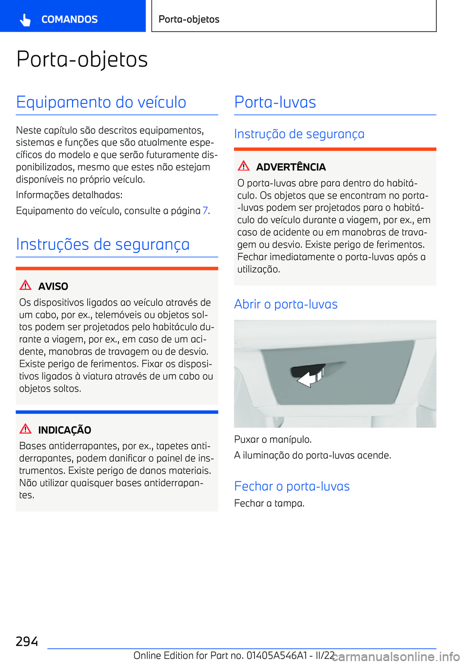 BMW I4 2022  Manual do condutor (in Portuguese) Porta